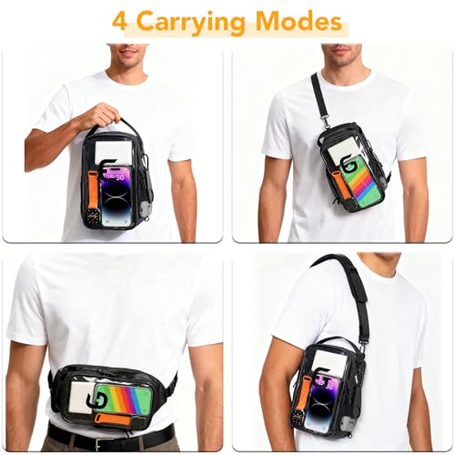 Magnetic Gym Bag for Men & Women - Compact Crossbody Workout Golf Bag with Magnetic Pouch and Touchscreen | Lightweight Small Gym Bag for Fitness, Golf, Travel | Water-Resistant & Durable Design - color: Gym Black