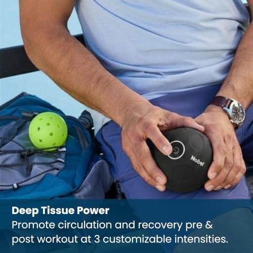Nobol MyoSphere® Vibration Massage Ball & MyoBelt Kit, Portable Muscle Recovery Tool with Bluetooth Belt Remote Deep Tissue Vibration Rechargeable Massager - Space Black - color: Space Black