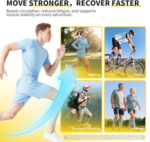 CAMBIVO Calf Compression Sleeve 3 Pairs Footless Compression Socks Running - color: Charcoal Gray, size: Small-Medium