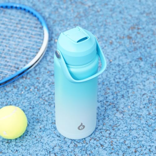 BJPKPK 18oz Insulated Water Bottle, Stainless Steel Bottle with Straw Lid - color: Sea Salt, size: 18 Ounces