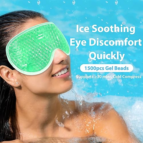 BeeVines Gel Eye Mask, Cooling Ice Masks for Puffy Eyes (Blue & Green) - color: 003 Blue & Green