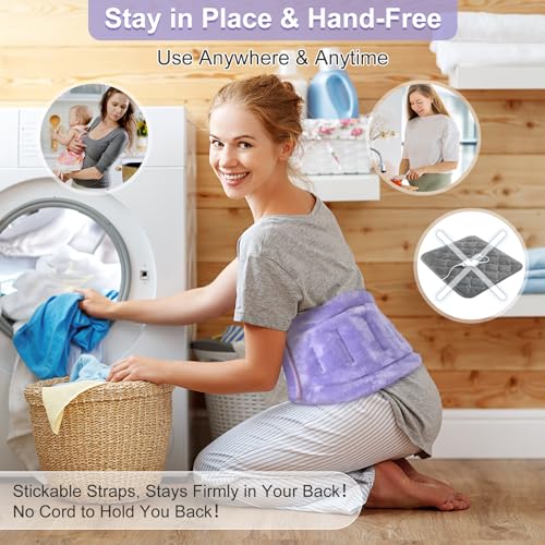 SuzziPad Microwave Heating Pad for Back & Lumbar Discomfort, Purple - color: Purple