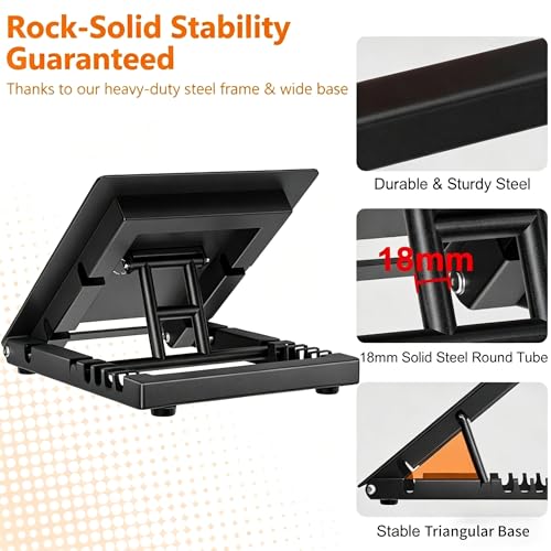 Slant Board for Calf Stretching, Steel Squat Wedge Hold Up to 650LBS - color: Black