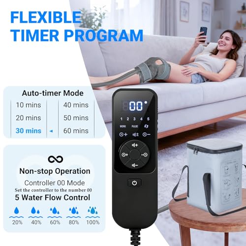 Programmable Timer Cold Therapy Machine for Knee with Quiet Pump - color: Gray