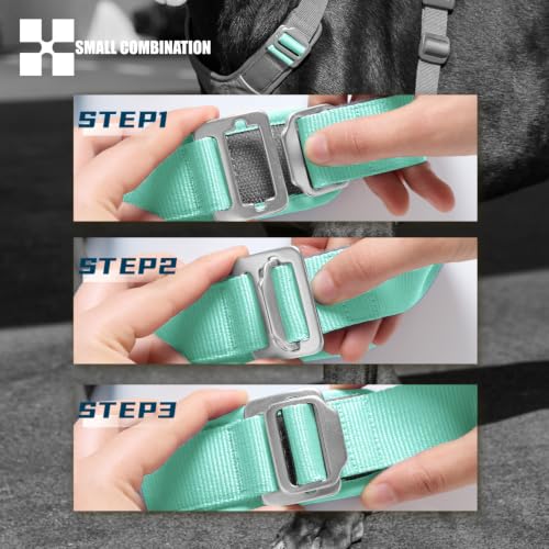 No-Pull Dog Harness Reflective Breathable Adjustable Vest - color: Aqua Green, size: L