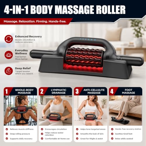 6-Speed Lymphatic Massager Roller for Back Leg Glutes Foot & Abdomen
