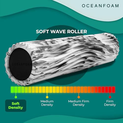 Oceanfoam Soft Tidal Roller - Soft Density Foam Roller (Black Marbled)