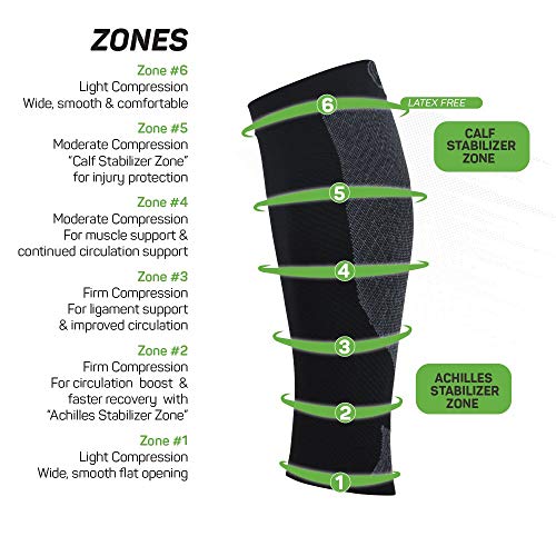 OS1st Calf Compression Sleeves for Men & Women relieves shin splints, leg fatigue and reduces recovery time - color: White, size: Medium