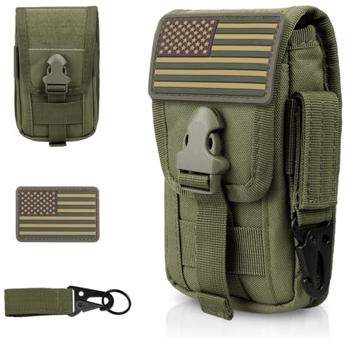WYNEX Tactical Phone Pouch Molle, Phone Blet Holder Fit 4.0-6.7" Screen - color: Army Green