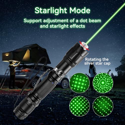 4-Pack Green Laser Pointers, Type-C Rechargeable with Star Caps