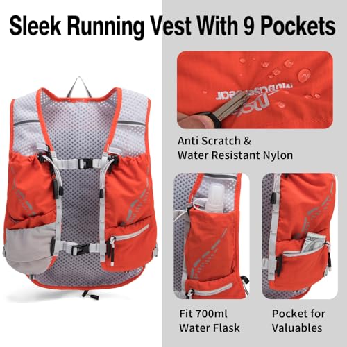 Lightweight Running Vest for Women and Men Hydration Backpack Pack with 1.5L Water Bladder Bag Running Gear Accessories for Hiking Trail Cycling Marathon