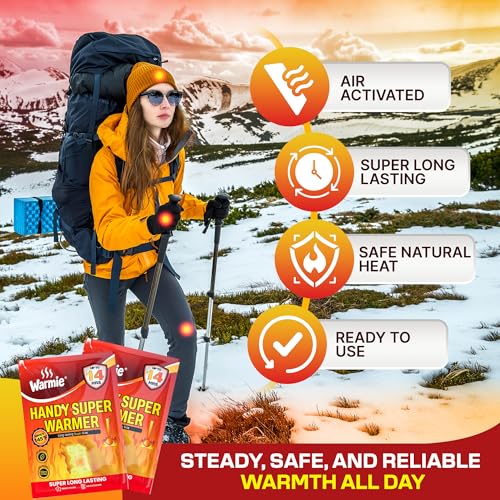 Warmie Super Warmer for Hand & Body | Air‑Activated, Long‑Lasting | Japan‑Sourced Pouch, Made in Korea | Bigger Size, Steady Heating, Odorless | Instant Natural Warmth for Cold Weather | 20 Pack
