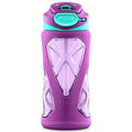 ZULU Torque 16oz Plastic Kids Water Bottle with Silicone Sleeve, Purple - color: Purple, size: 16 Ounces, style: Single