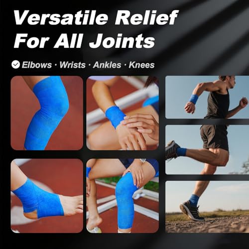 2 Packs Ice Tape - Instant Cooling and Compression Tape for Athletes, No Refrigeration Needed, Self Stick Bandage Wrap for Pain & Swelling Relief (Blue) - color: Blue-2pack