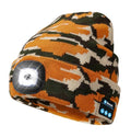 Wmcaps Bluetooth Beanie with LED Light and Headphones, Christmas Tech Gifts - color: Camouflage Yellow