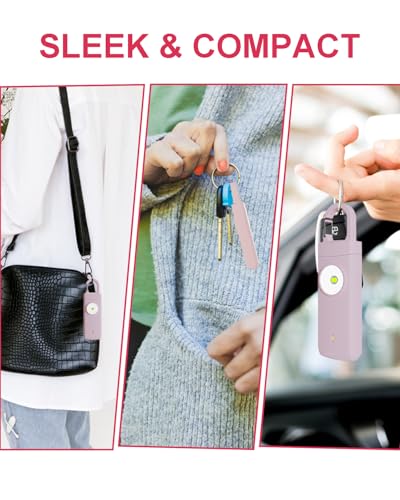 Rechargeable Personal Safety Alarm for Women, 130dB Loud Siren & Strobe