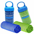 YQXCC 2 Pack Cooling Towels (47"x12"), Ice Cool Towel for Neck & Face - color: Dark Blue/Green