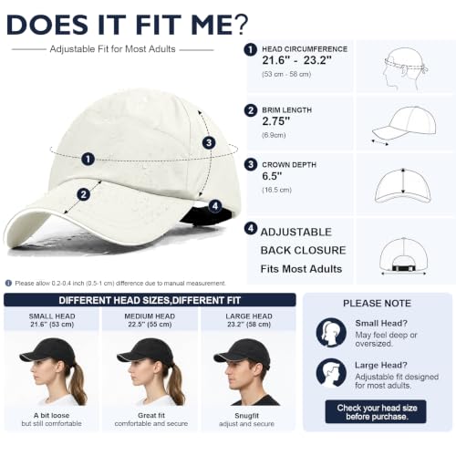 Waterproof Baseball Cap Running Hat Mens Womens Rain Hat Quick Dry Golf Hat with Sweatband Outdoor Breathable Sports Cap - color: Beige Grey