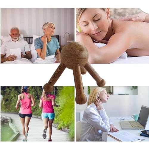 OULIGET Wooden Trigger Point Massage Tool,Spider Shape 5 Legs Massager,Scalp Massager Scraping Tool for Back,Neck,Shoulder and More - style: Five Claw Massager