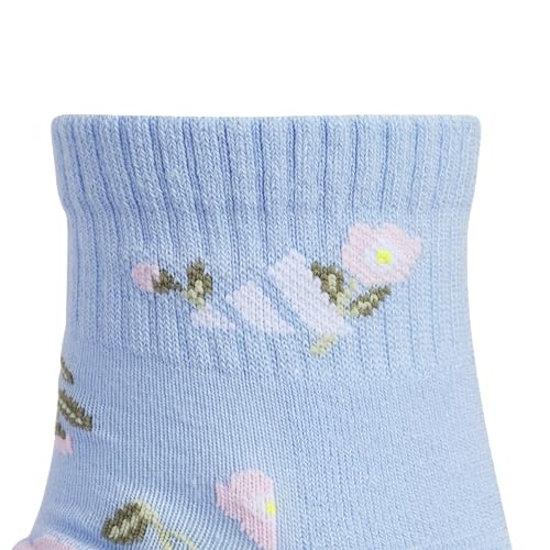 adidas Women's Athletic Cushioned Quarter Ankle Socks 6 Pairs - color: Graphic/Glow Blue/Grey/Frozen Purple