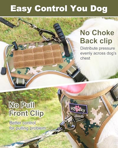 Tactical Dog Harness No Pull,Service Dog Vest with Handle,Army Camo, XL - color: Army Camo, size: XL(Neck: 22''-29.5'',Chest:25''-40''）