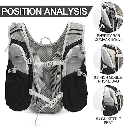 Hydration Pack Backpack, IX INOXTO Running Hydration Vest with 1.5L ( 50 oz) Water Bladder for Men Women, Lightweight Water Backpack for Hiking Cycling Climbing Camping