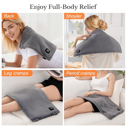 Cordless Heating Pad for Back, Rechargeable Electric Heat Wrap