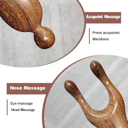 Sandalwood Nose Gua Sha Tool Wooden Meridian Acupoint Massager