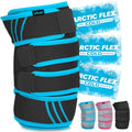Vive Knee Ice Pack Wrap - Cold/Hot Gel Compression Brace for Pain Relief - color: Black & Blue