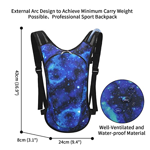 Roptat Hydration Backpack Pack with 2L Hydration Bladder - Lightweight Water Backpack Water Pouch for Women Men Running Riding Biking Music Festival