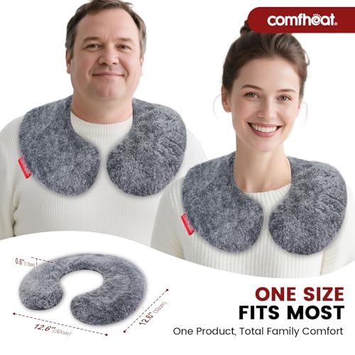 Lavender Microwave Neck Pillow, Heatable Neck Wrap for Pain Relief - color: Gray-plush