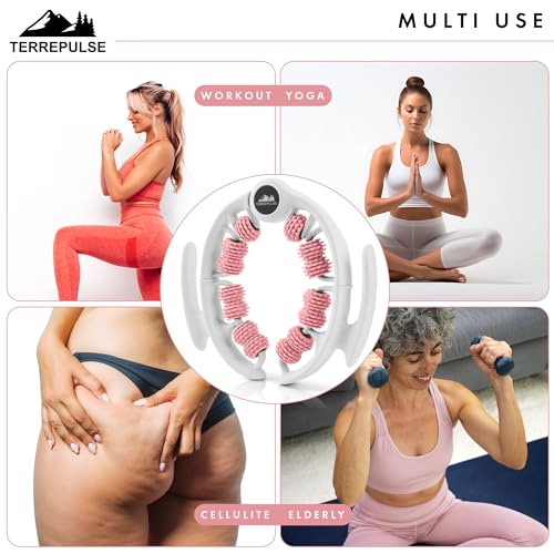 Anti Cellulite Roller & Lymphatic Drainage Massager | Deep Tissue Fascia Blaster & Muscle Roller | Tool for Sore Arms, Legs, Shoulders, Stomach & Buttocks (Pink) - color: Pink