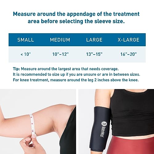 BodyMed 360° Hot & Cold Sleeve for Knee, Elbow, Ankle, Wrist Discomfort Relief – Flexible, Reusable Gel Ice Pack Compression Therapy for Sprains, Arthritis, Tendonitis - Large - size: Large