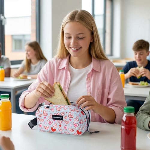 Cerbonny Small Cooler Bag,Freezable Lunch Bag,Built-in ice pack - color: Blue-Heart