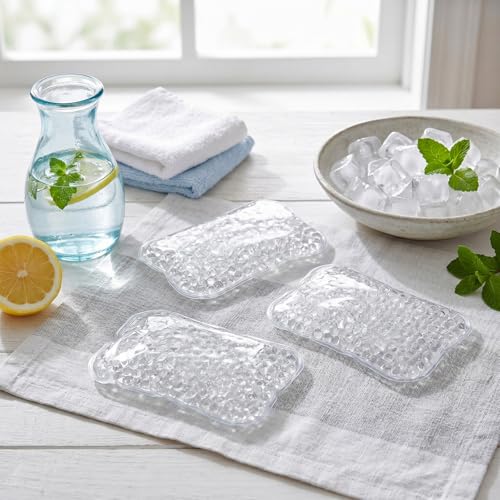 Trelaco 24 Pcs Clear Gel Bead Ice Pack 4 x 6 Inch Reusable Hot Cold Pack - color: Clear