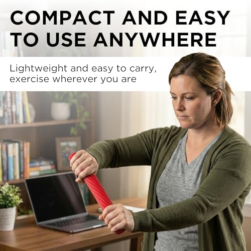 THERABAND FlexBar Resistance Bar, Physical Therapy, Flex, Elbow, Wrist, Red - color: Red