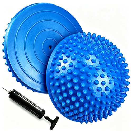 2PCS Hedgehog Balance Pods, Half Ball Balance Trainer with Pump - color: Blue