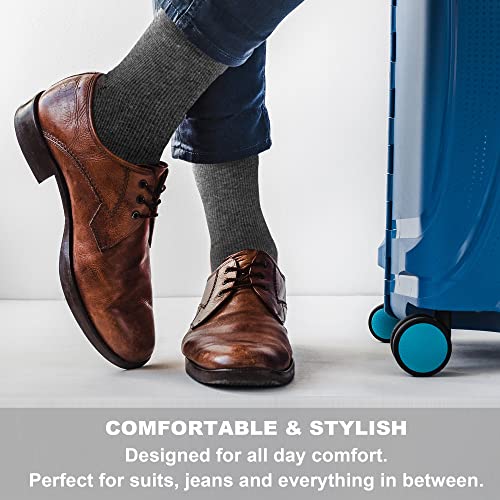 NEWZILL Copper Compression Dress Socks for Women & Men, 15-20 mmHg - color: Gray, size: Small-Medium