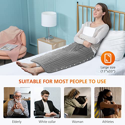 Snailax Heating Pad for Back, Foot Warmer, Large Washable Heating Pad