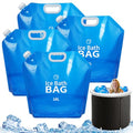 4 Pcs Ice Bath Bags, 10 L Reusable Cold Plunge Accessories Portable Bathtub Ice Packs Large Cold Water Freezer Bag with Handle for Home Outdoor Bathtub Bucket, Blue