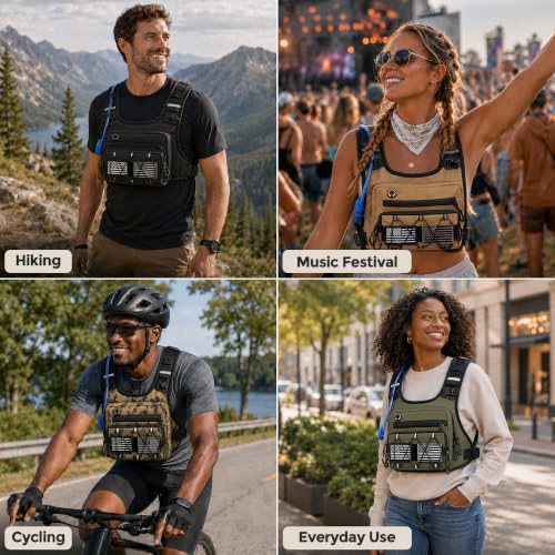 Running Vest Water Backpack with 2L Leak-Proof Bladder for Men & Women - color: Khaki