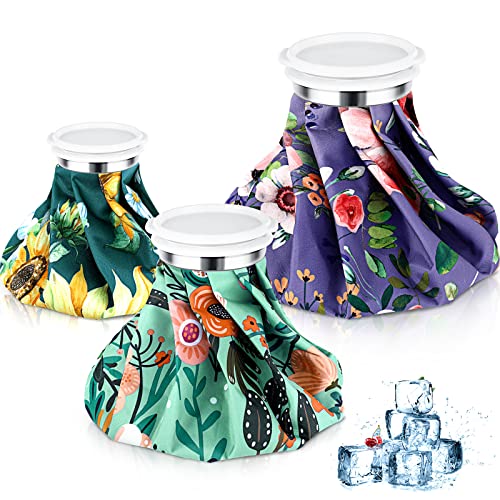Nuanchu 3 Pcs Reusable Ice Bags for Injuries Hot Cold Pack, Flower - style: Flower