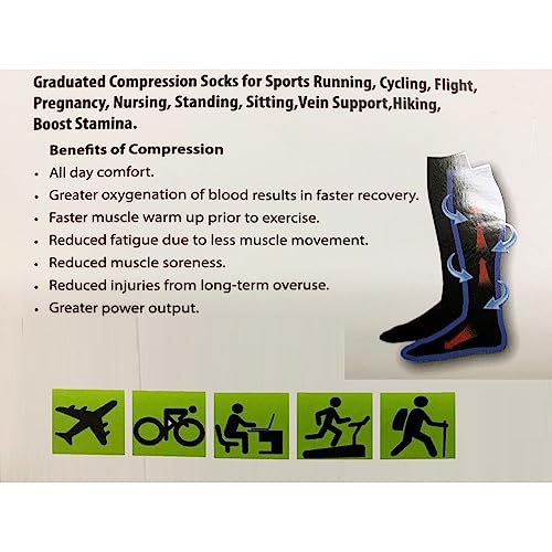 COUVER Unisex Graduated Athletic Compression Socks - color: Argyle Black / Mult-colors, size: Small-Medium