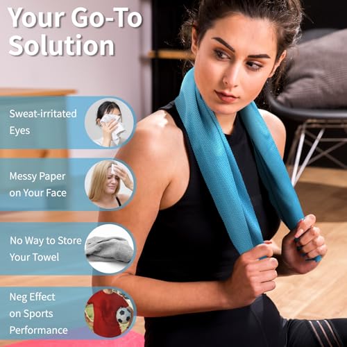 YESLIFE 4-Pack Cooling Towels (40"x 12"), Cooling Neck Wraps, Ice Towel - color: Blue, Grey, Green, Pink