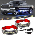 XRIDONSEN 2 Pack 70-Inch Running Board Lights 864 LED Strobe Light Strip - color: Blue/White