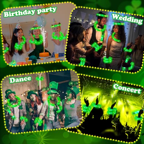 12-24 PCS Green Glow Sticks Halloween Party Favors Toys for Kids Adults - style: Green