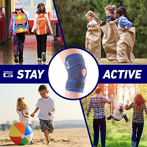 NEO G Kids Knee Brace Open Patella Knee Brace for Kids Suitable for Joint & Meniscus Pain, Osgood Schlatter, Strains, Sprains, Instability, Juvenile Arthritis. Adjustable Class 1 Medical Device-One Size