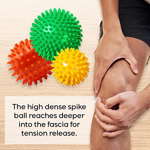 activelife - Spiky Massage Ball, Feet, Neck, and Back Massager, Full Body Deep Tissue Muscle Therapy, Plantar Fasciitis Foot and Muscle Roller, Medium, Orange - style: Medium Orange