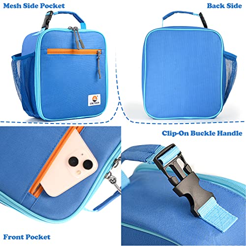 CaCTOUR Lunch Box Kids,Premium Insulated Lunchbox for Girls Boys,Soft Mini Cooler Bag Back to School Thermal Reusable Lunch Bag for Work School Picnic (Blue) - color: Blue