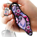 MUNIO Self Defense Keychain – Lightweight, Stylish & Portable Safety Tool for Women & Men – Non-Lethal Kubotan, Easy to Use - color: Pink Paisley
